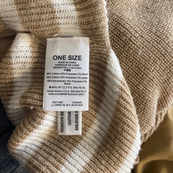 J. Crew Tan and White Poncho Sweater - Picture 8 of 11